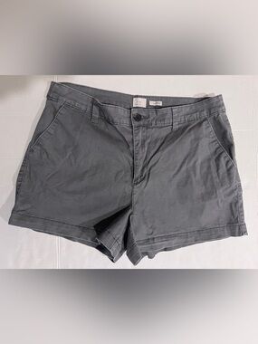 a new day Shorts Women’s 12 Gray Chino 3”Inseam Stretch Pockets Summer Classic